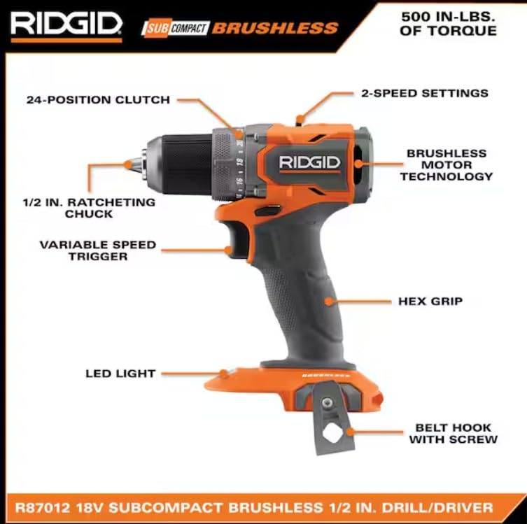 18V Brushless Cordless 1/2 in. Drill/Driver Kit with 2.0 Ah Batteries H912