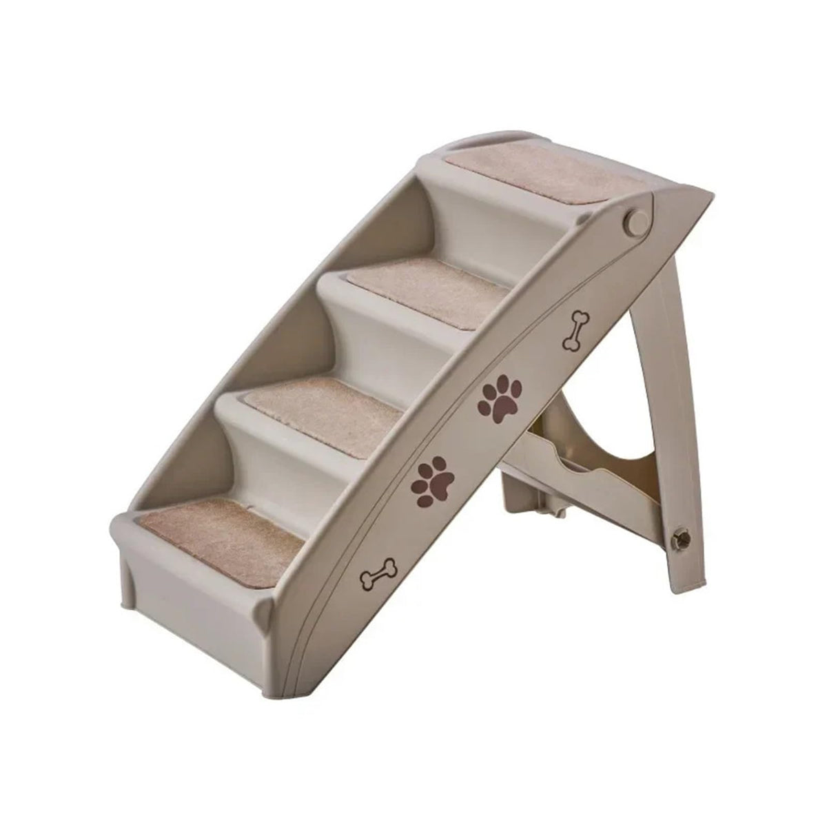 Folding Plastic 4 Steps Non-Slip Dog Stairs Light Gray Z36644