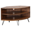 Brown Acacia Wood Corner Media Stand D94314
