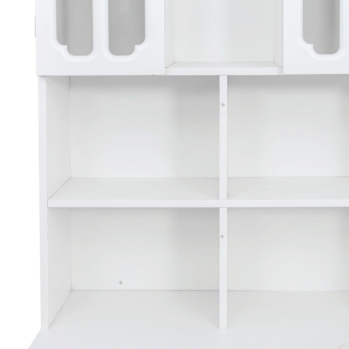 White L Shaped Corner Computer Desk with Bookshelf and Drawer F991