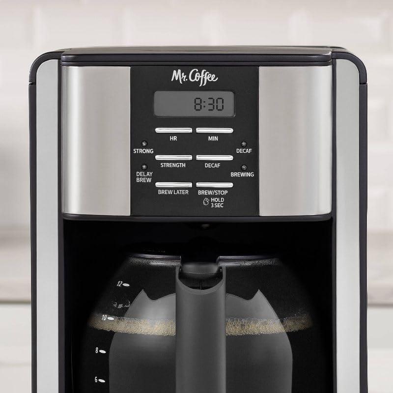 12-Cup Programmable Coffee Maker Black/Stainless Steel L15712