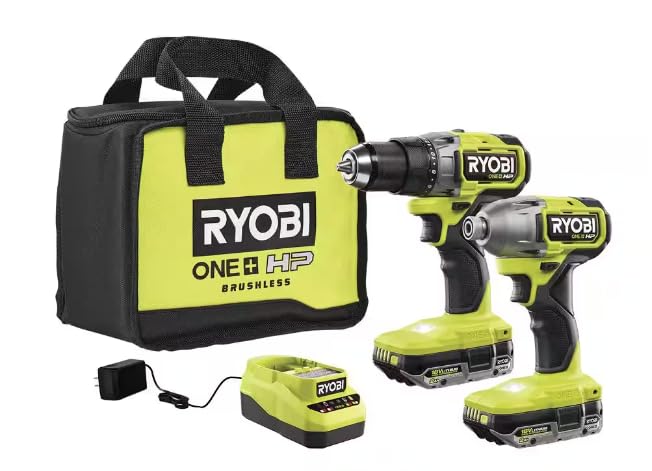 18V Brushless Cordless 2-Tool Combo Kit with 2.0 AH Batteries and Charger W7961