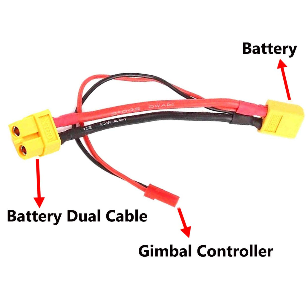 14AWG XT60 Parallel Battery Connector 2-Male to 1-Female Cable Splitter Harness Adapter S408781