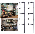 Black Iron Pipe Shelf Bracket, 2Pcs 5 Tier 70" Tall 12" Deep I185