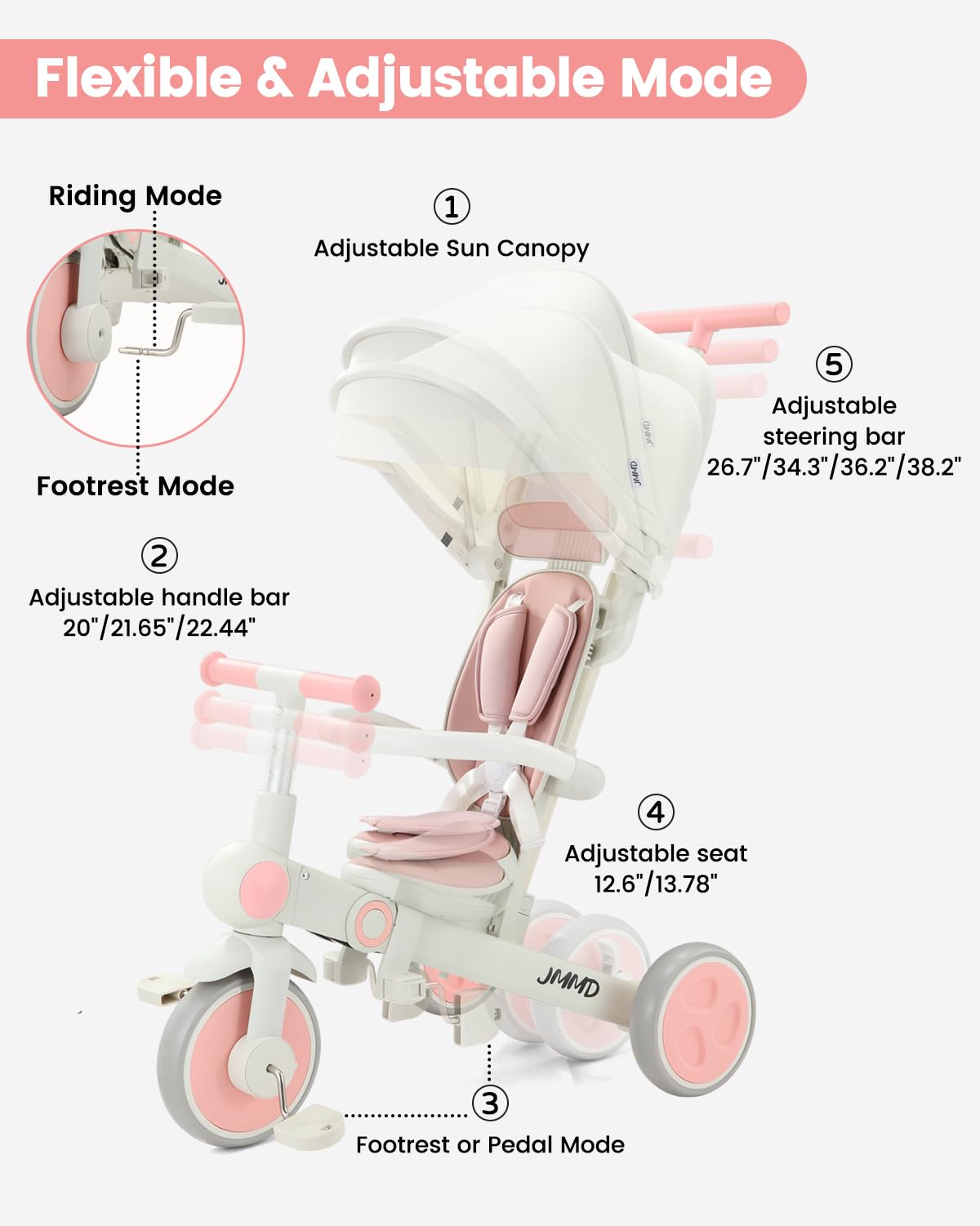 7-in-1 Foldable Toddler Tricycle V3124