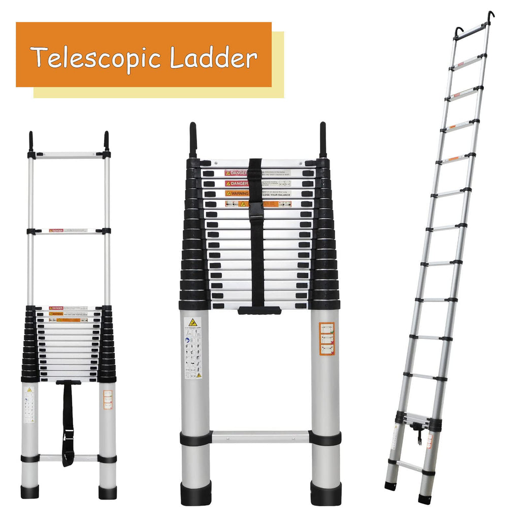 20.3ft Aluminum Telescoping Ladder 330lbs R113