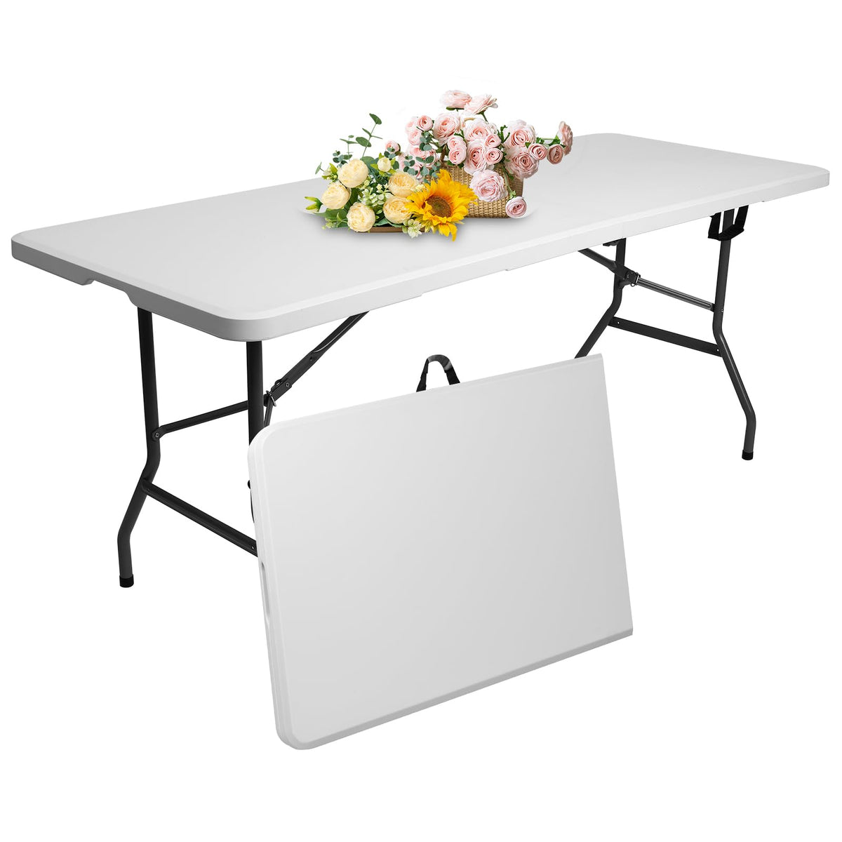 6 ft Plastic Folding Table with Carry Handle A14172