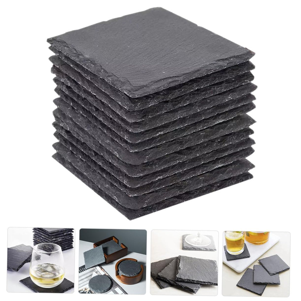 12pcs Natural Stone Coasters Non-Slip Drink Set Y11324