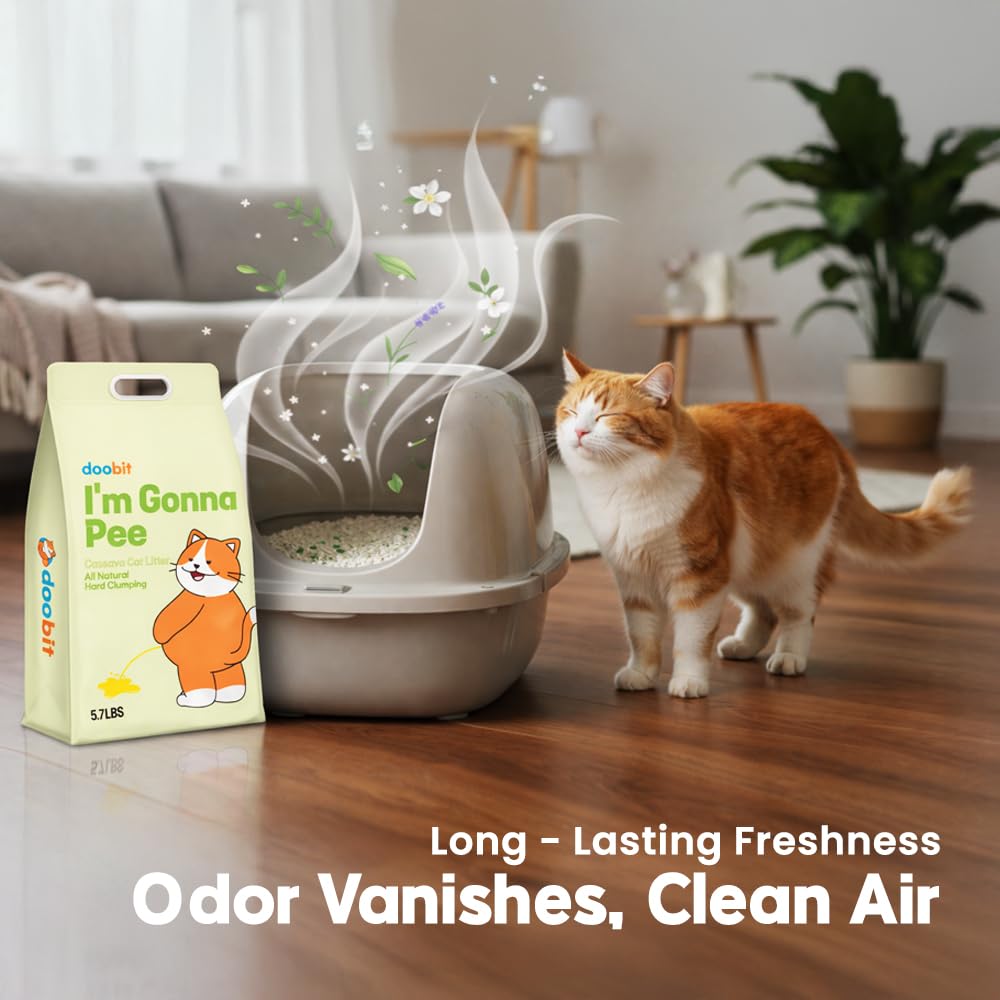 Cassava Cat Litter, Odor Control Dust-Free Clumping Litter R284789