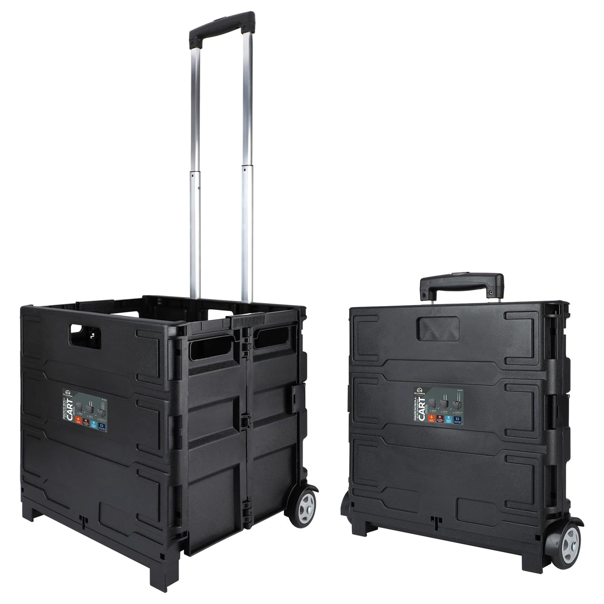 Portable Tools Carrier with Telescopic Handle, 80 Lb. Load Capacity, Black C653
