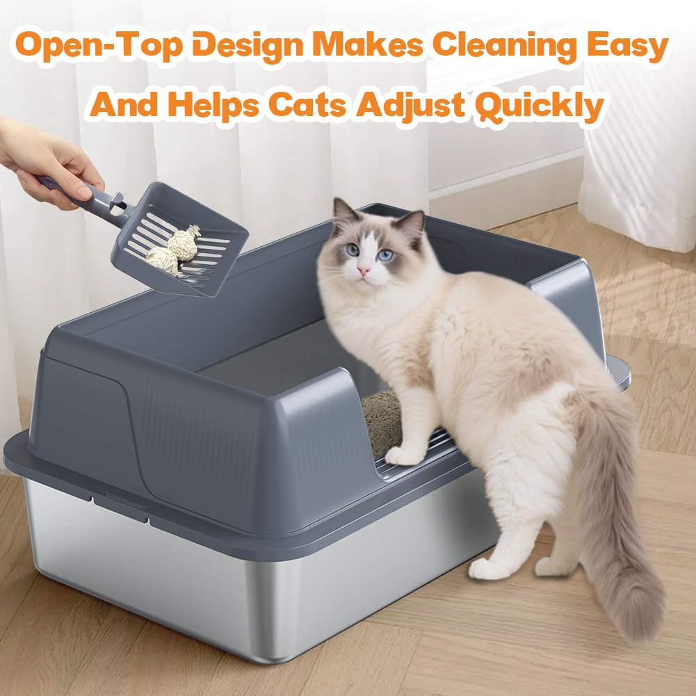 XL Stainless Steel Cat Litter Box F358147