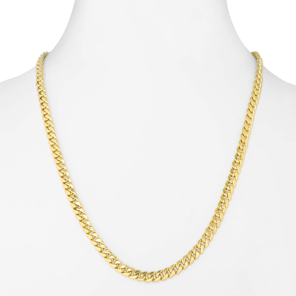 10k Yellow Gold Cuban Link Chain Necklace C700
