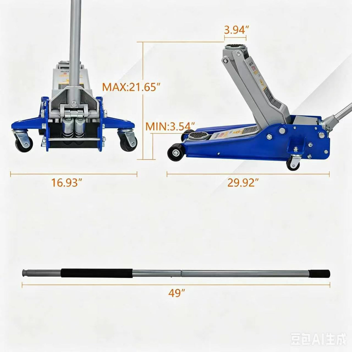 5Ton Low Profile Dual Piston Hydraulic Floor Jack E6917