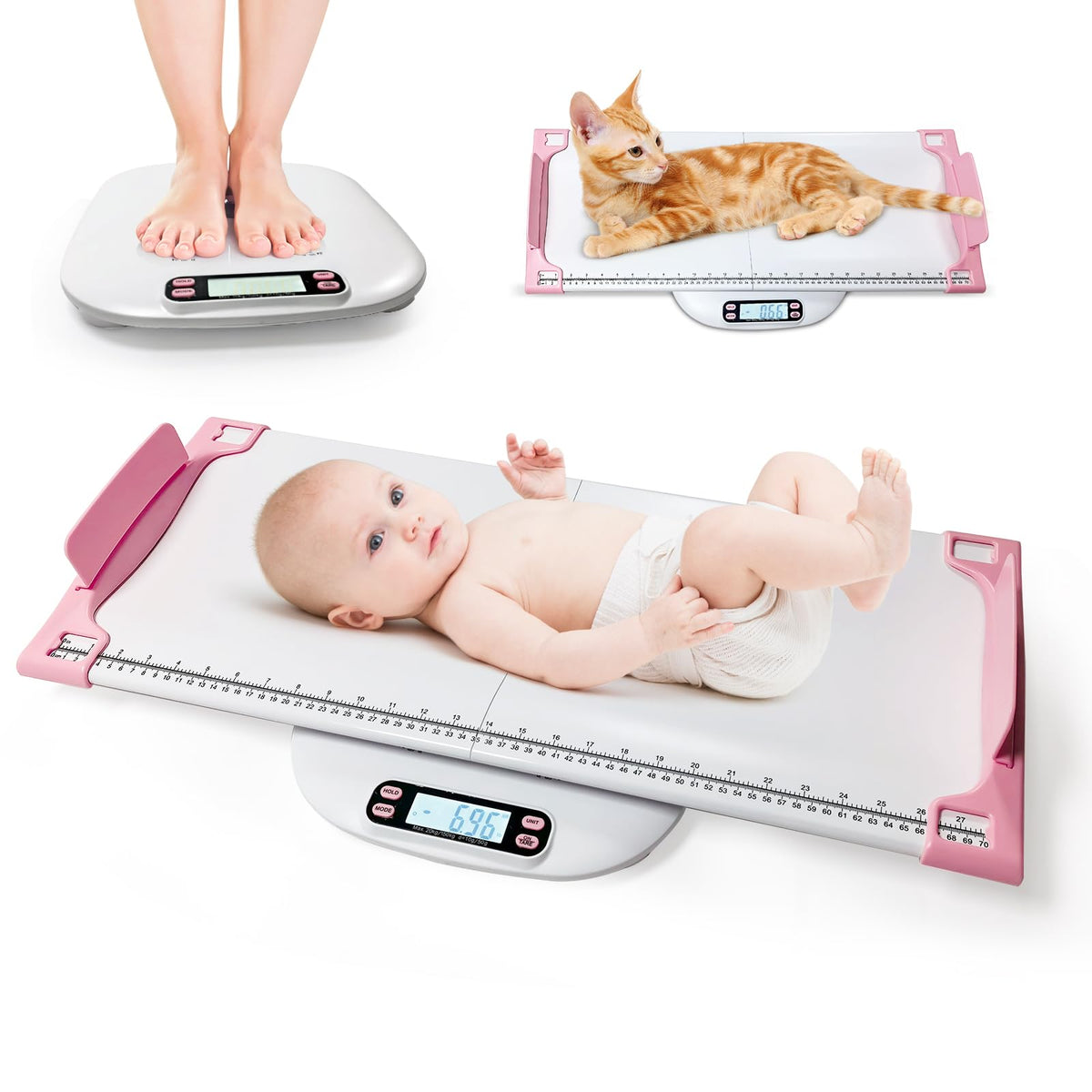 Portable Digital Pet Scale with Height Markings Z687199