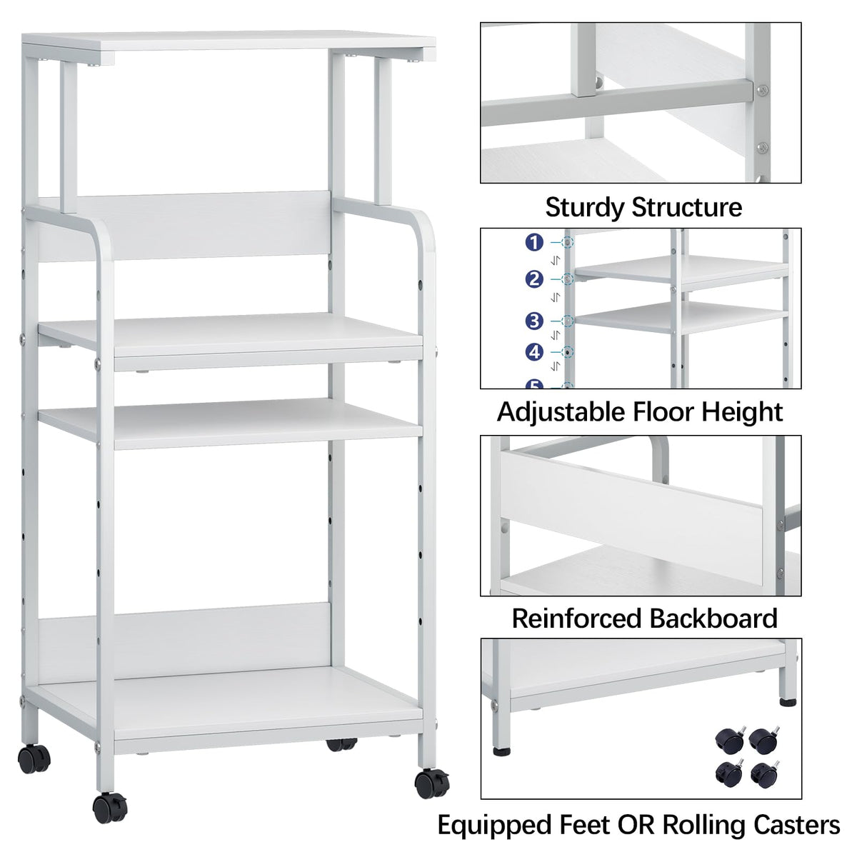 4-Tier Printer Stand with Storage Shelf H435
