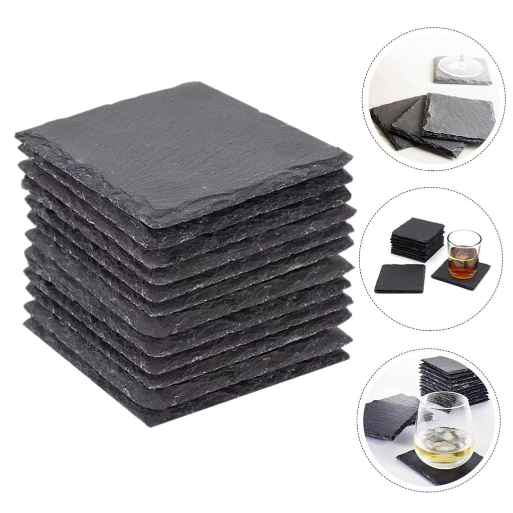 12pcs Natural Stone Coasters Non-Slip Drink Set Y11324