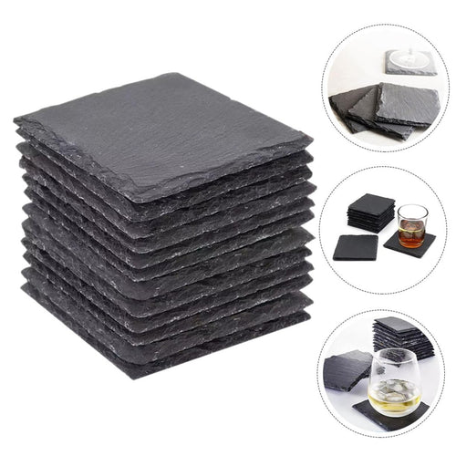 12pcs Natural Stone Coasters Non-Slip Drink Set Y11324