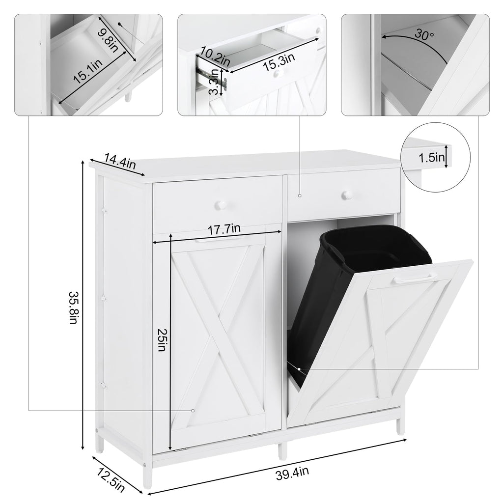 Double Tilt Out Trash Cabinet 20 Gal with Drawers Z406185