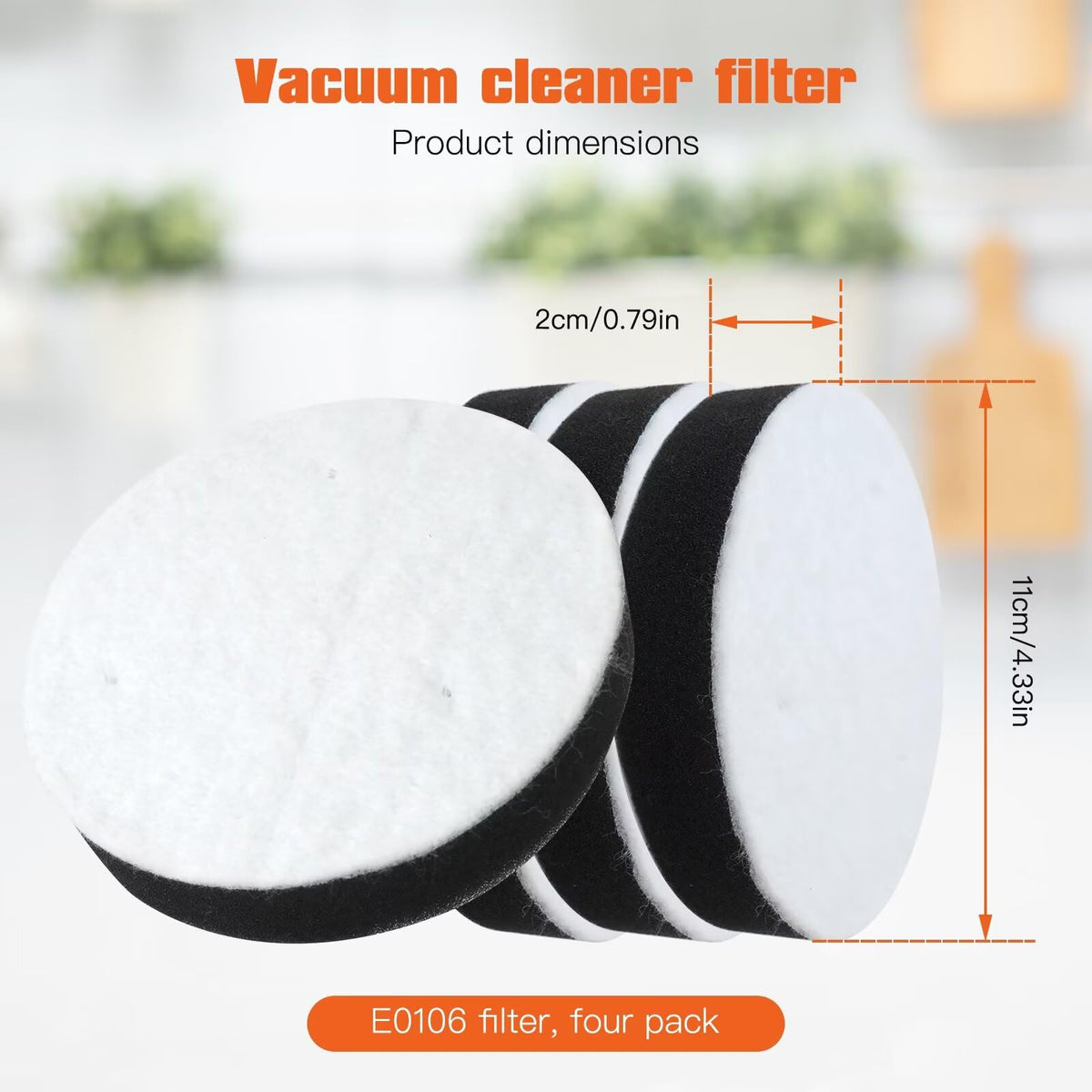 4 Pack Replacement Filter for Upright Vacuum Q2463