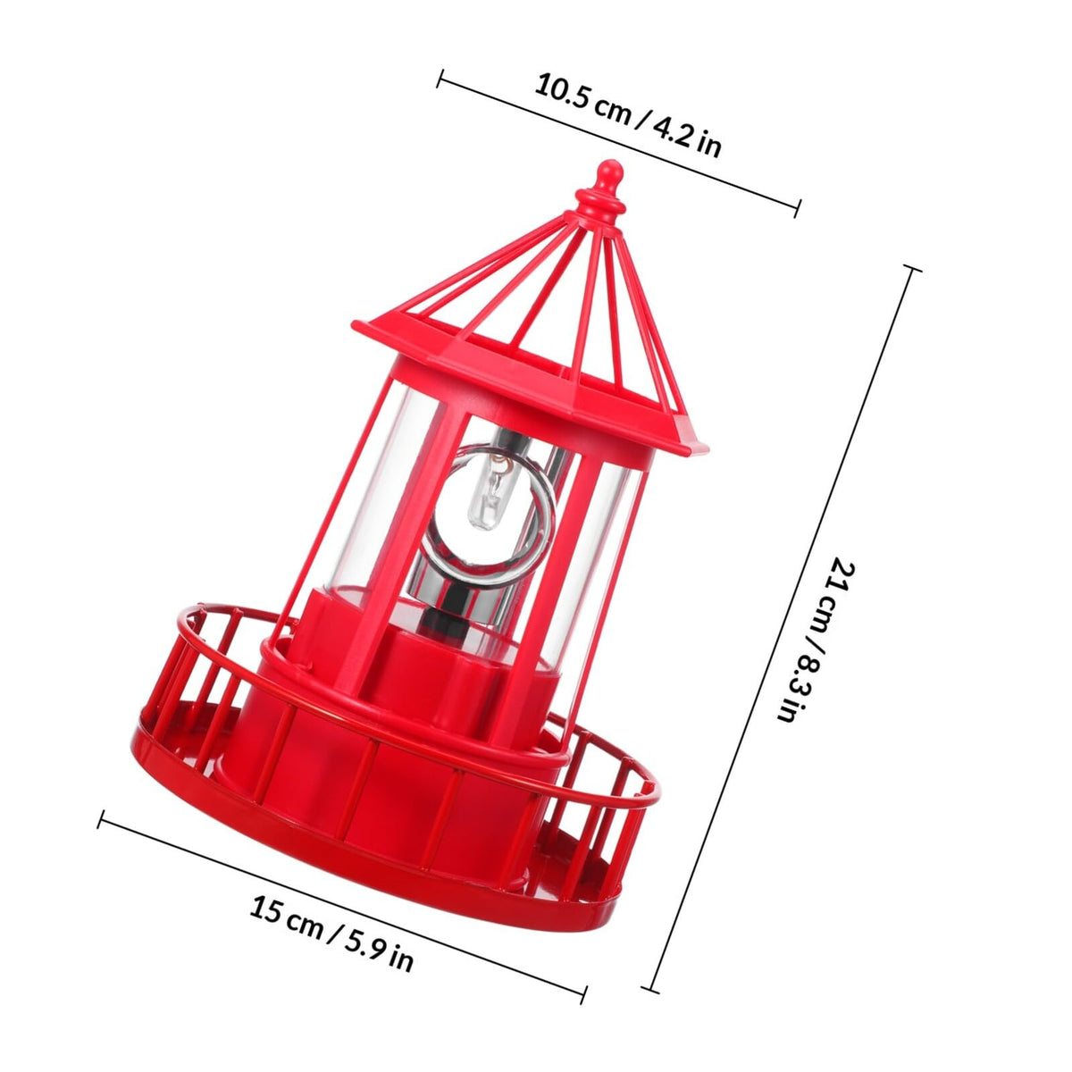 Solar Powered Rotating Lighthouse Garden Light H70898
