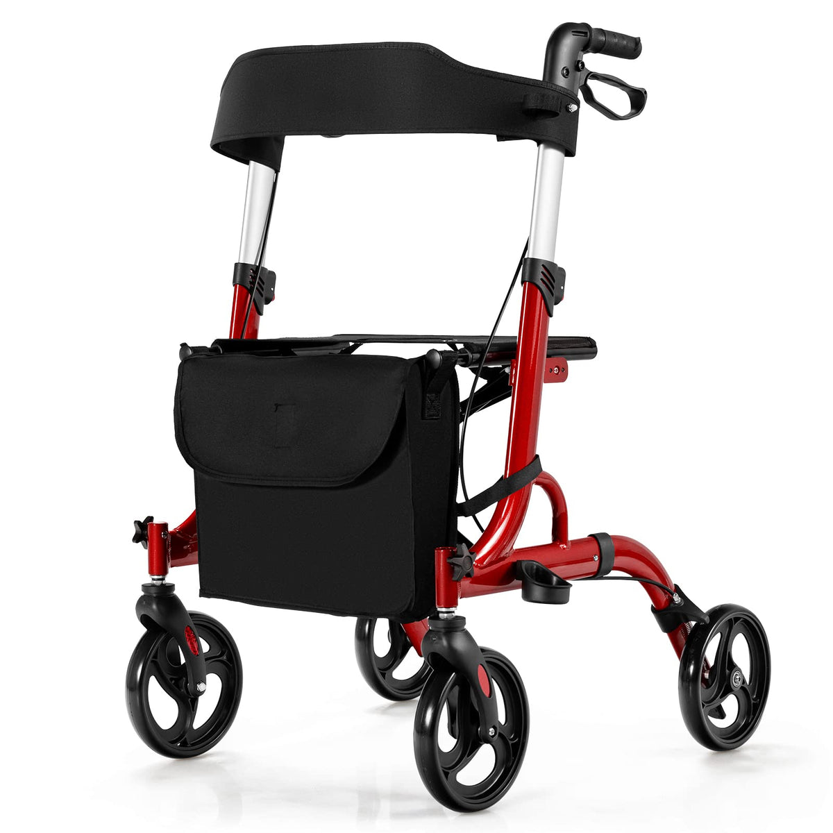 2-in-1 Aluminum Rollator Walker with Seat E7449