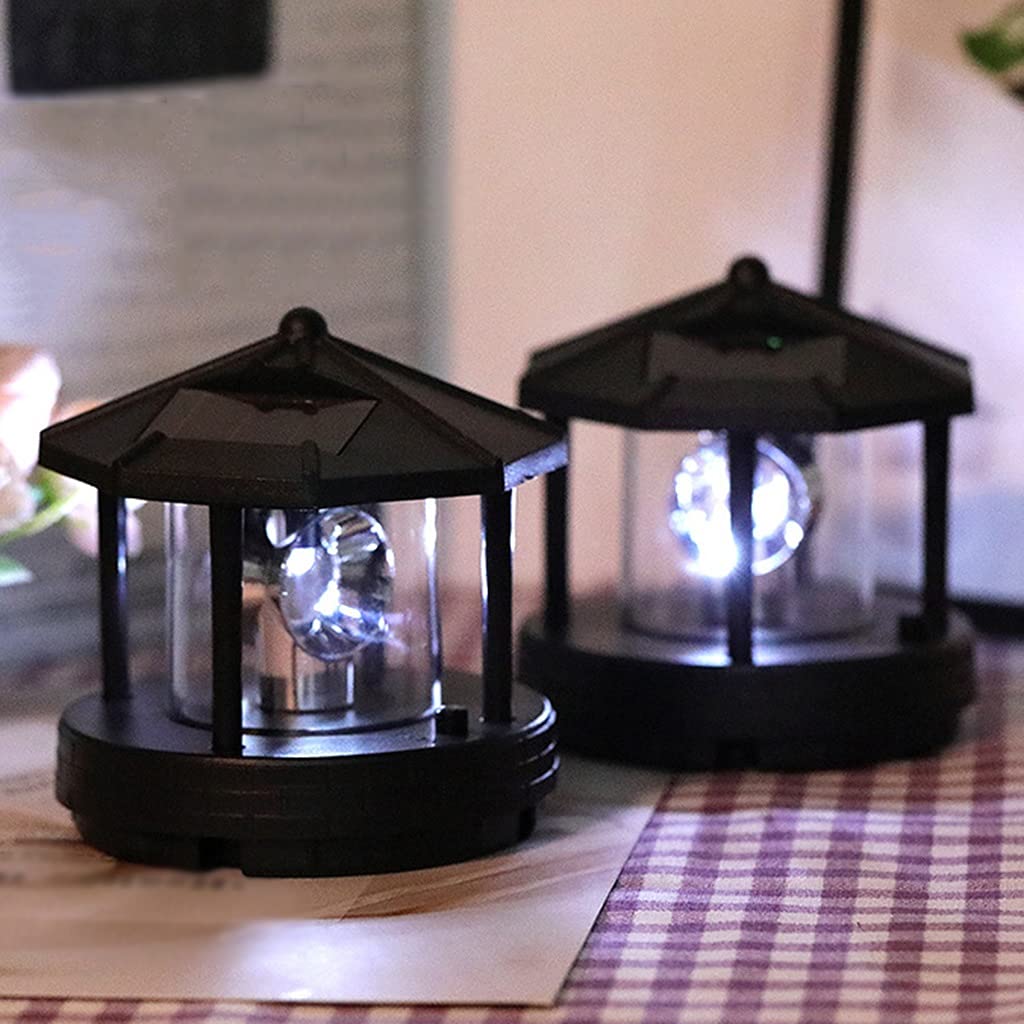 2 Pieces Solar Powered Lighthouse Shape Light V703