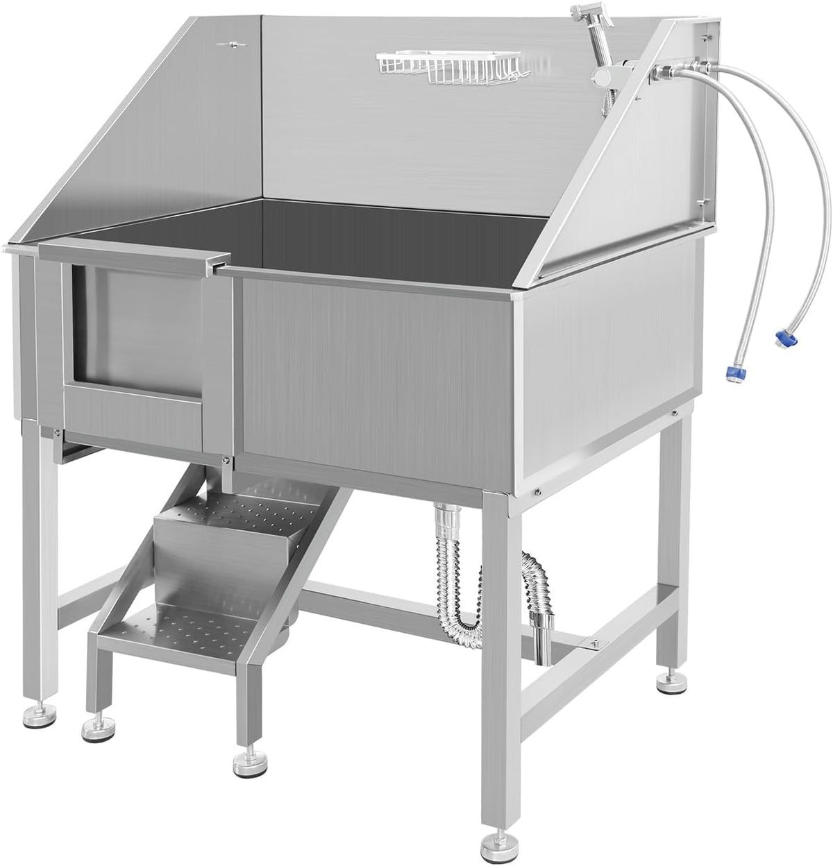 38" Stainless Steel Dog Grooming Tub with Stairs W8149
