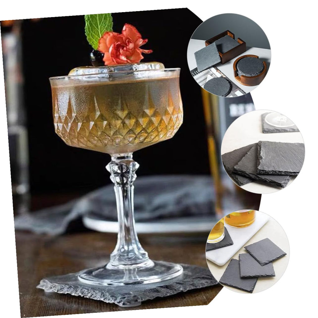 12pcs Natural Stone Coasters Non-Slip Drink Set Y11324