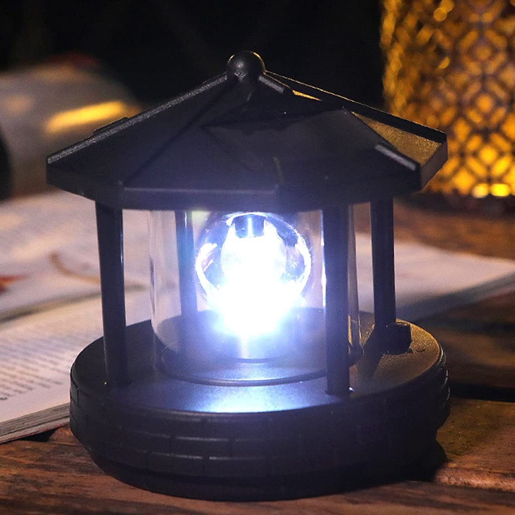 2 Pieces Solar Powered Lighthouse Shape Light V703