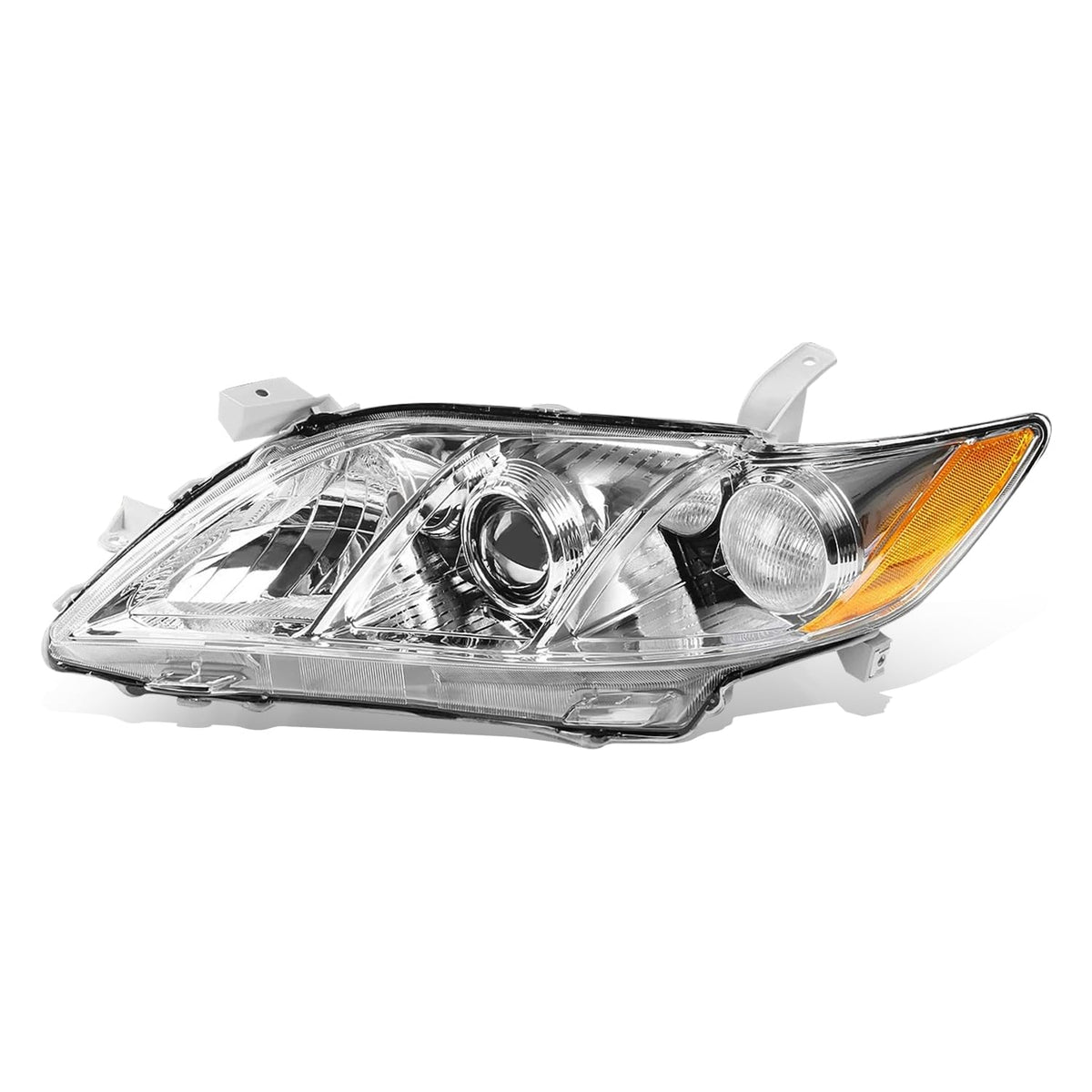 Headlight Assembly Compatible with Toyota Camry 2007 2008 2009 Chrome Housing Amber Corner N5410