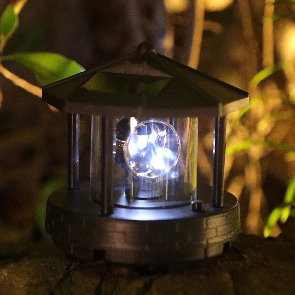 2 Pieces Solar Powered Lighthouse Shape Light V703