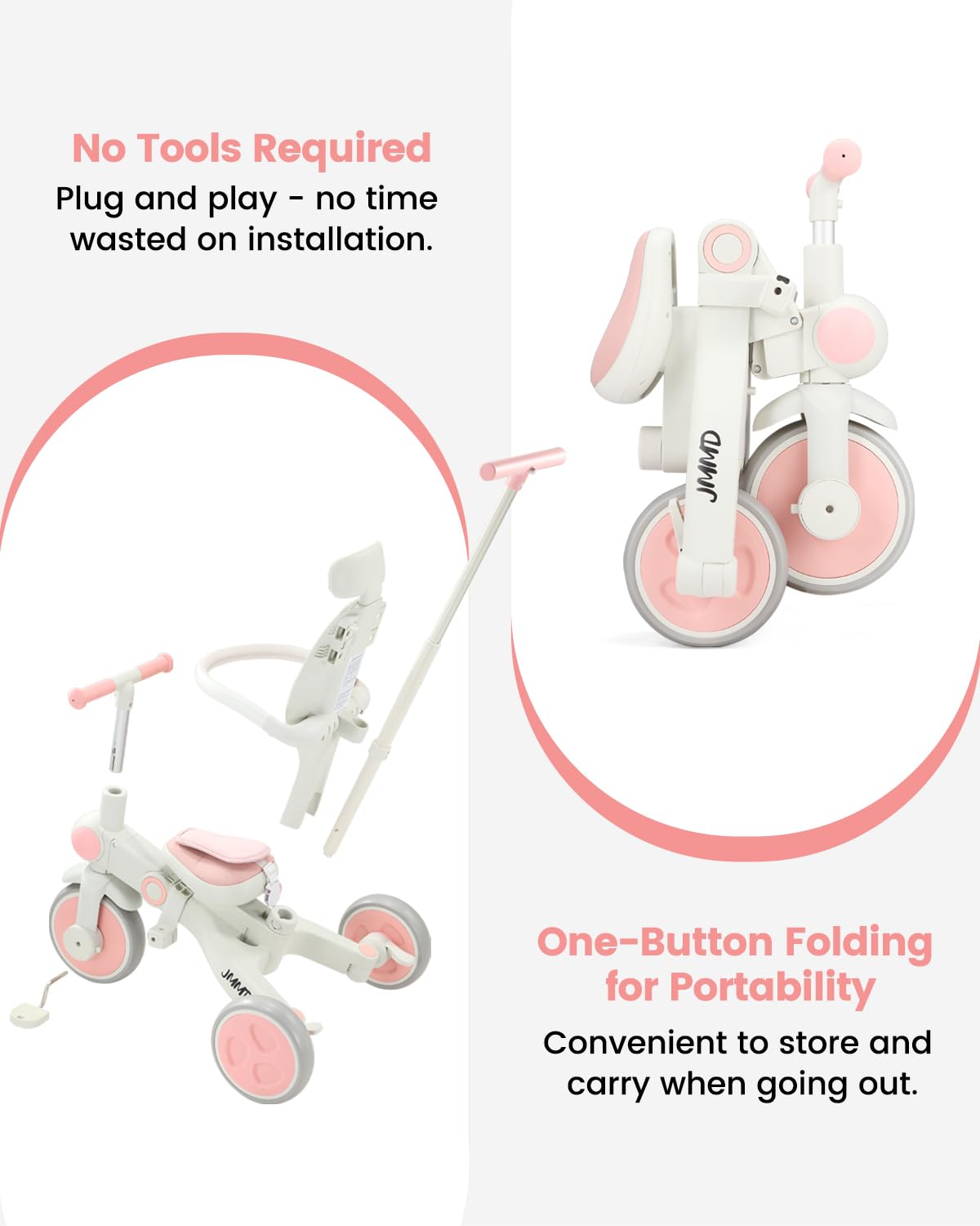 7-in-1 Foldable Toddler Tricycle V3124