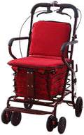 Folding Carbon Steel Rollator Walker Shopping Trolley G490743
