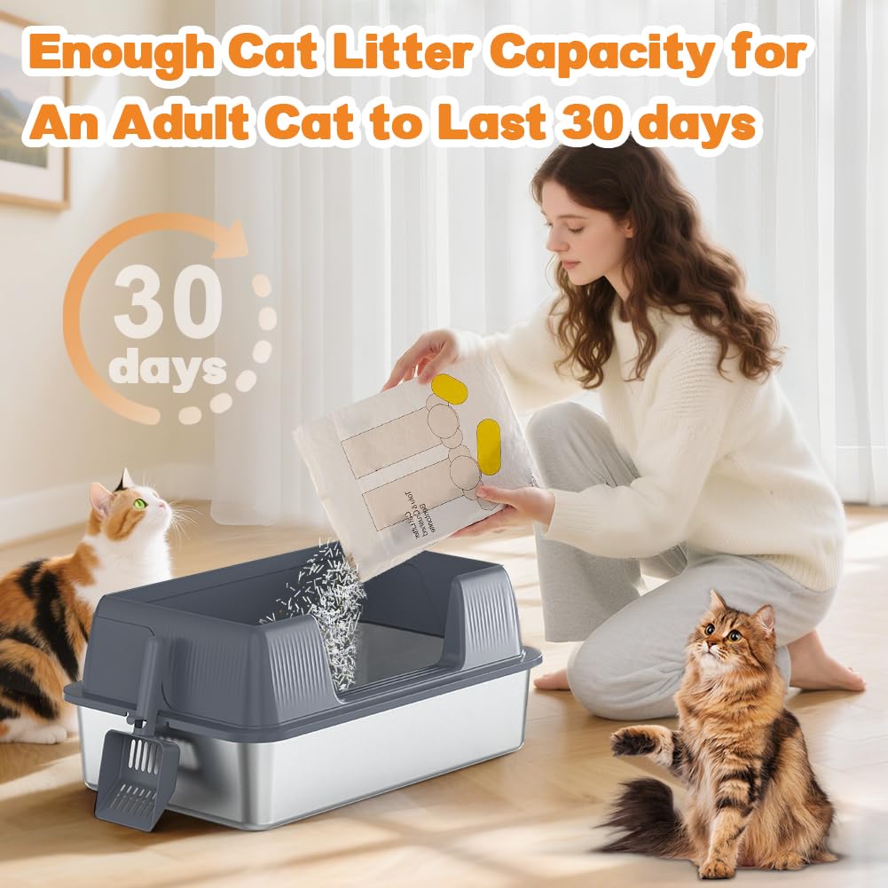 XL Stainless Steel Cat Litter Box F358147