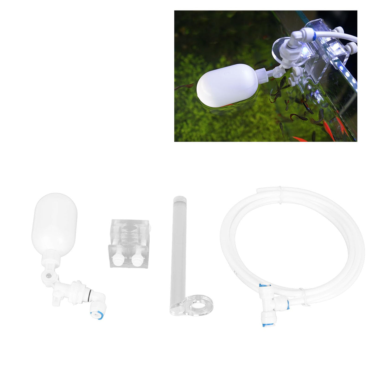 Aquarium Auto Top Off Float Valve with Adjustable Float Ball and Acrylic Bracket M30156