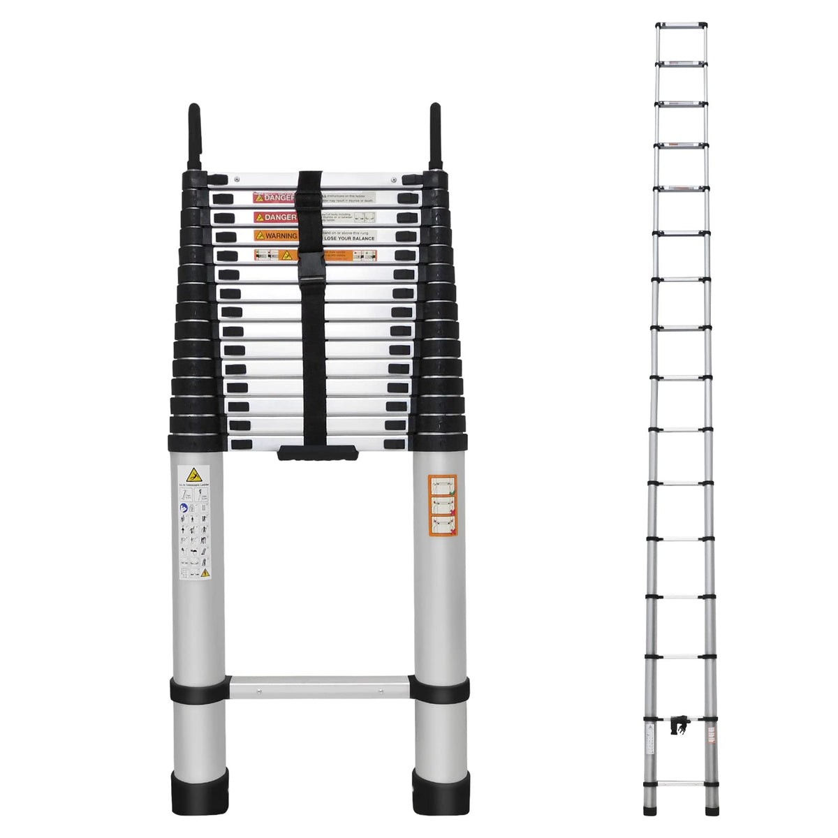 20.3ft Aluminum Telescoping Ladder 330lbs R113