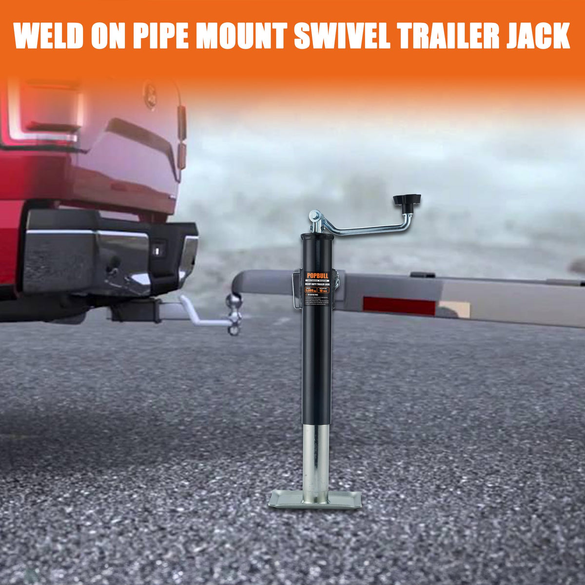 5000 lb Weld-on 10" Lift Trailer Jack with Footplate M83776