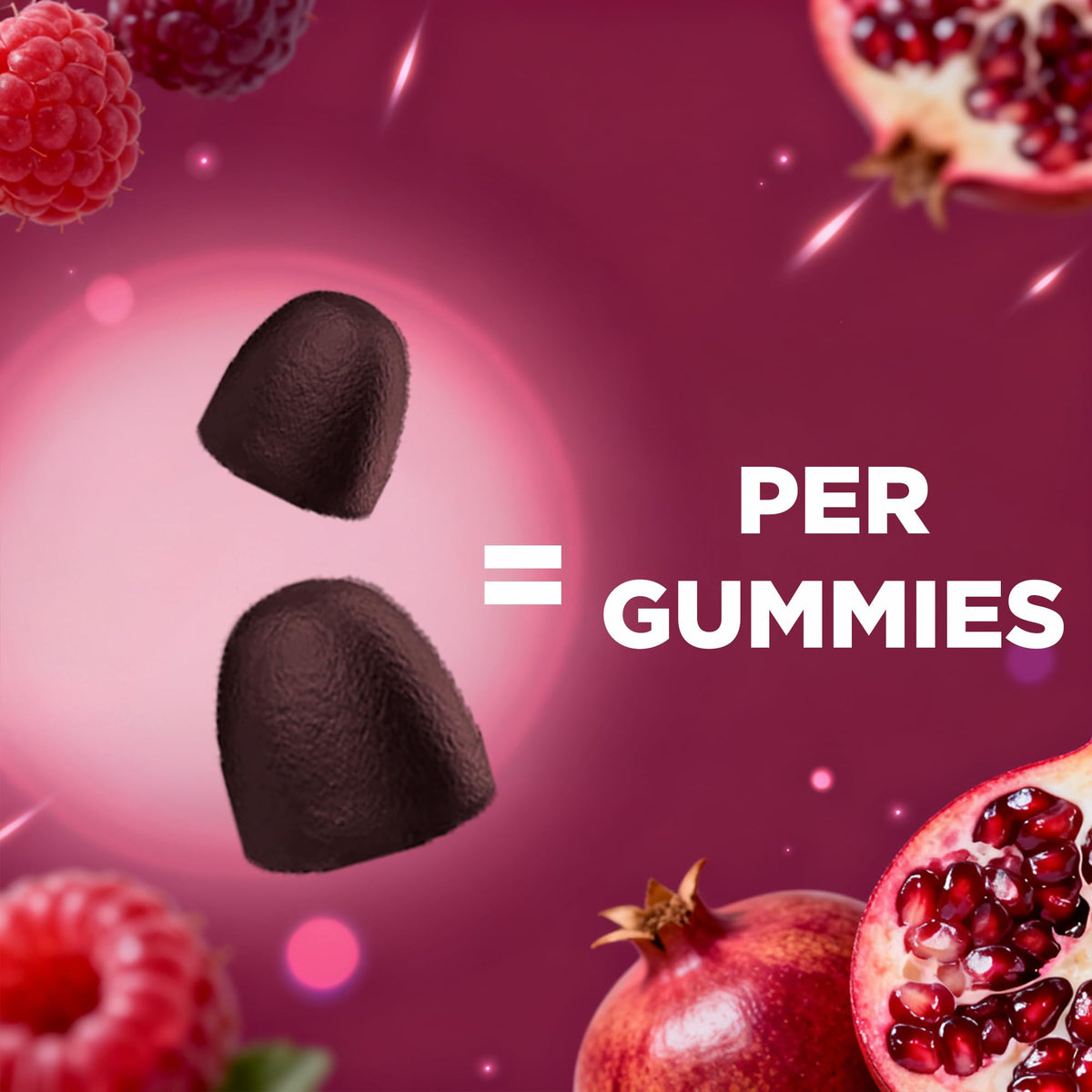 Beet Root Gummies with B6, B12, Grape Seed, Pomegranate & Nicotinamide 60 Count V73928