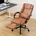Brown Ergonomic Reclining Office Chair with Footrest and Lumbar Support S476360