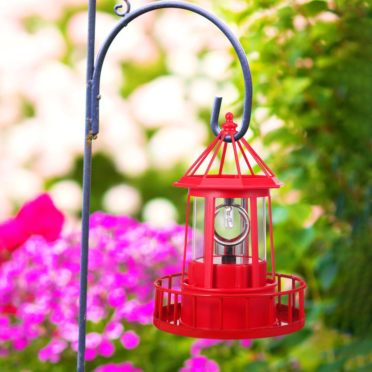 Solar Powered Rotating Lighthouse Garden Light H70898