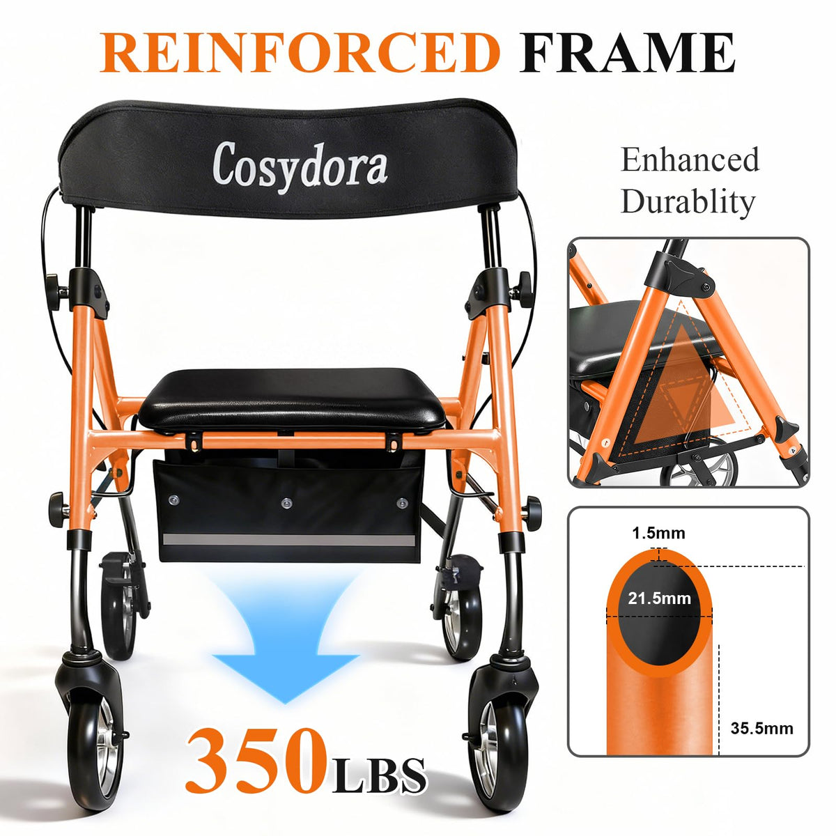 Ultra Lightweight Rollator Walker with Seat I9743