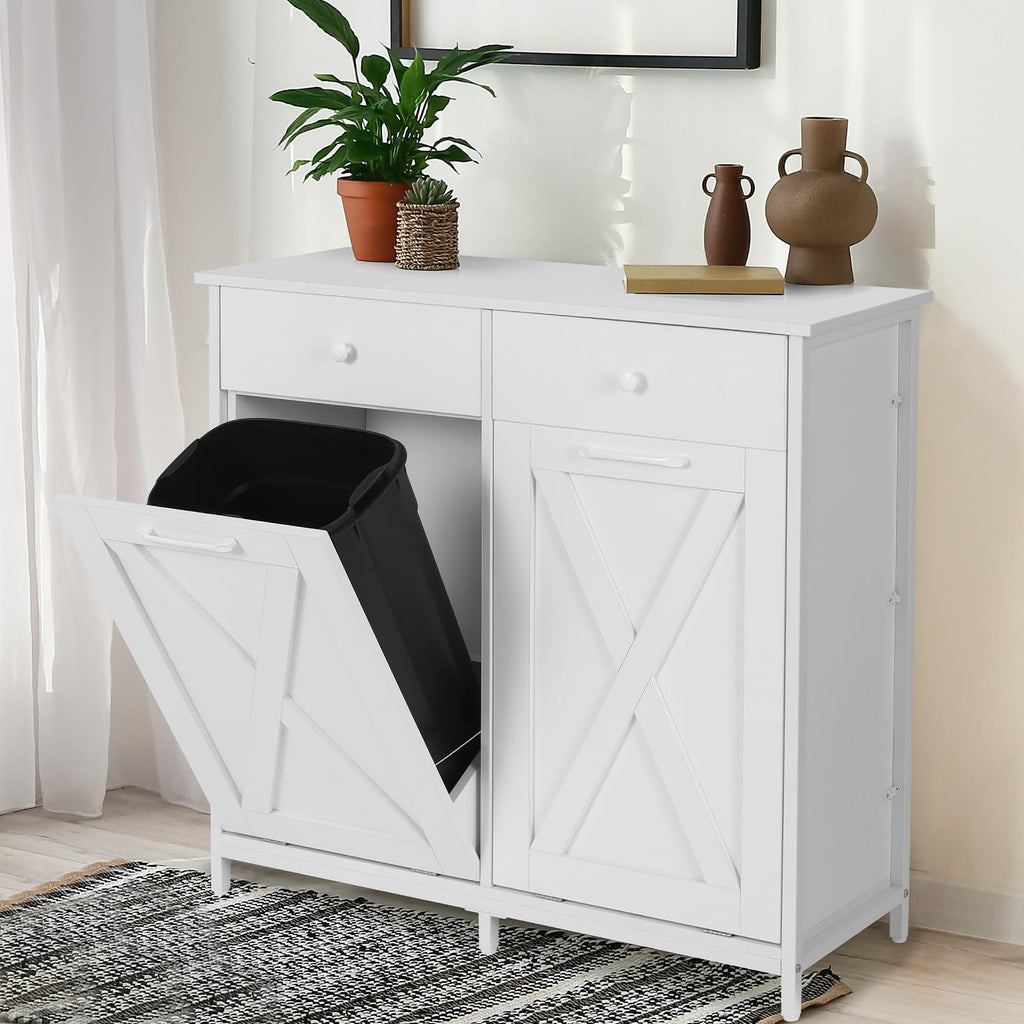 Double Tilt Out Trash Cabinet 20 Gal with Drawers Z406185