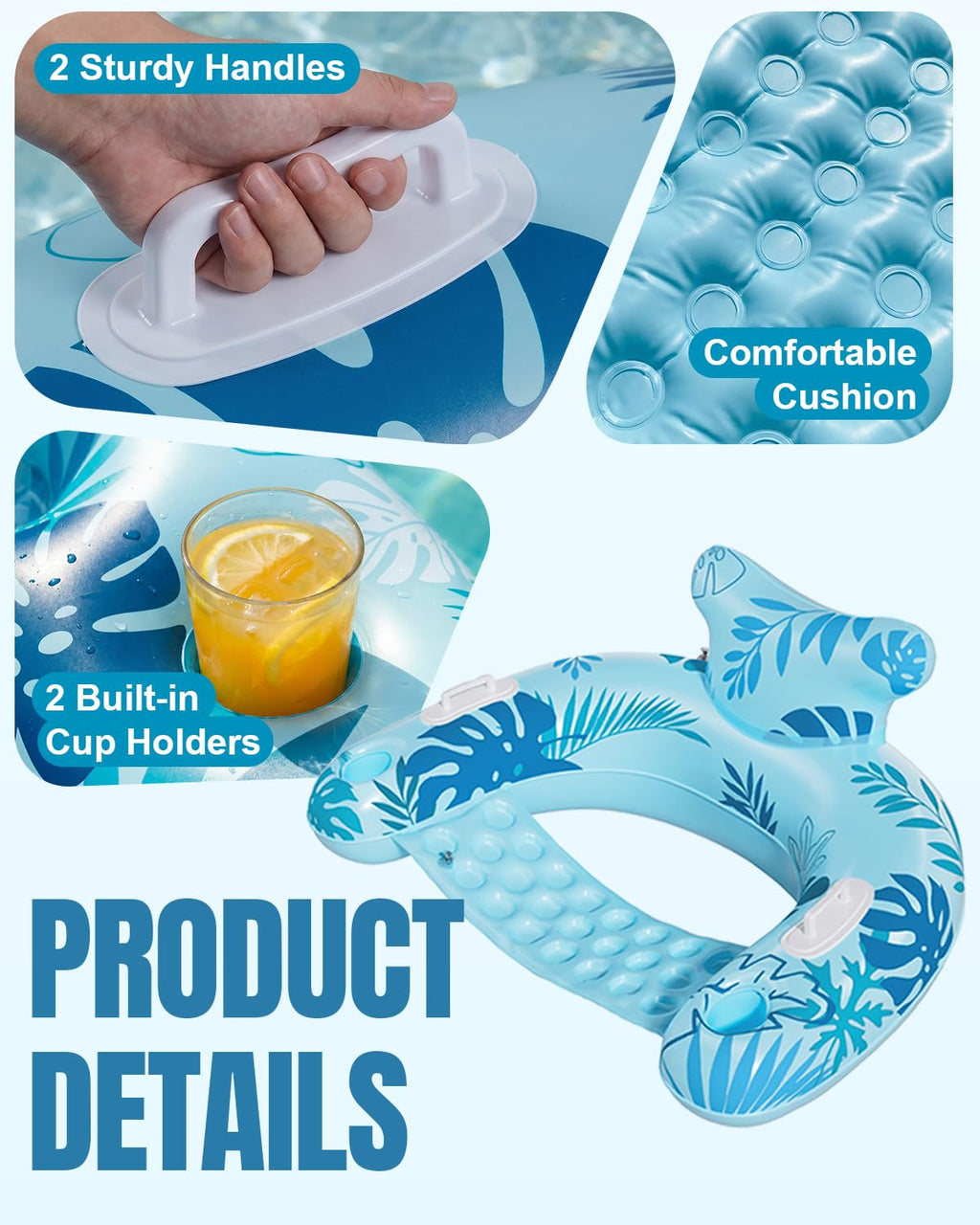 Inflatable Pool Floats with Cup Holders R906