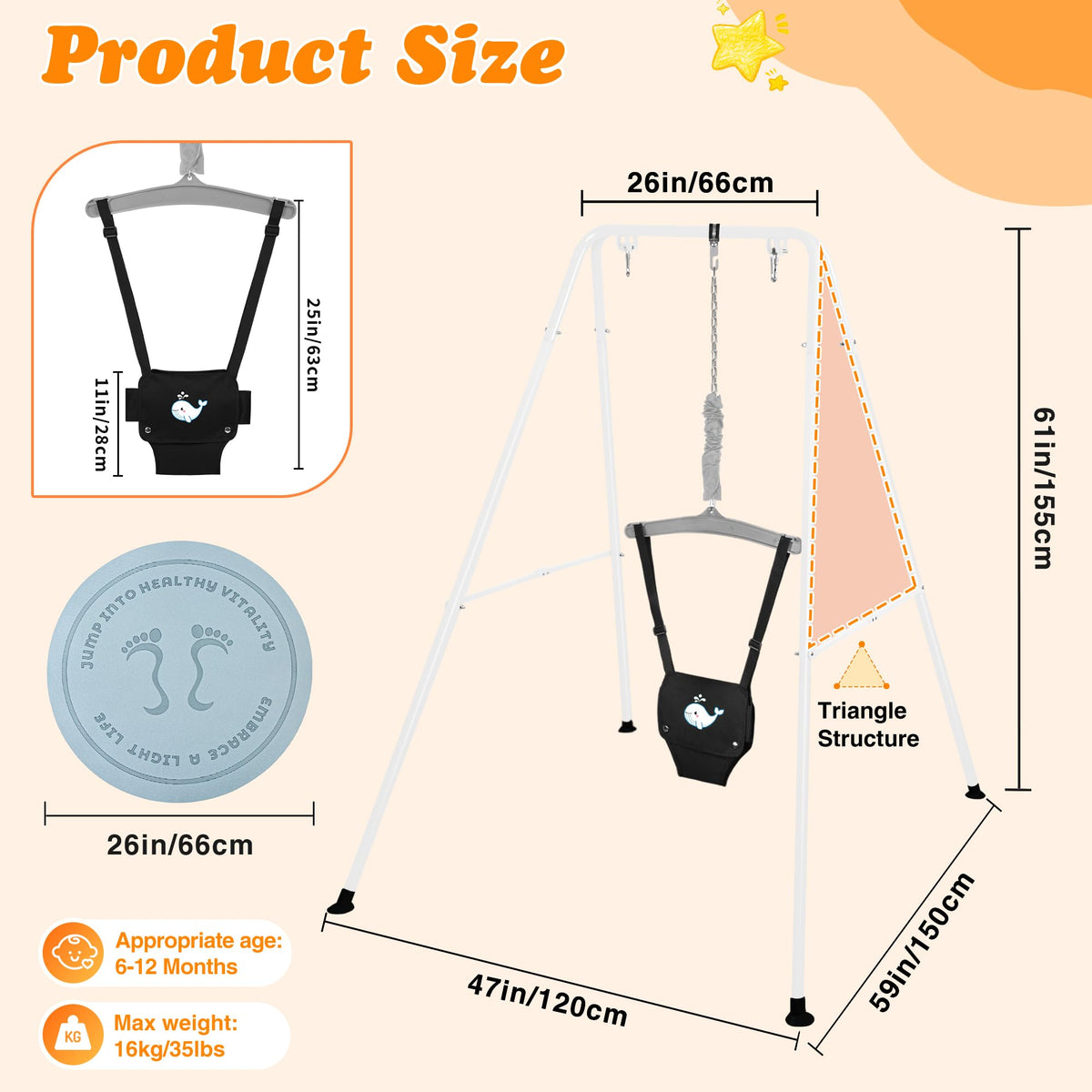 Foldable Baby Jumpers and Bouncers with Yoga Mat R8540