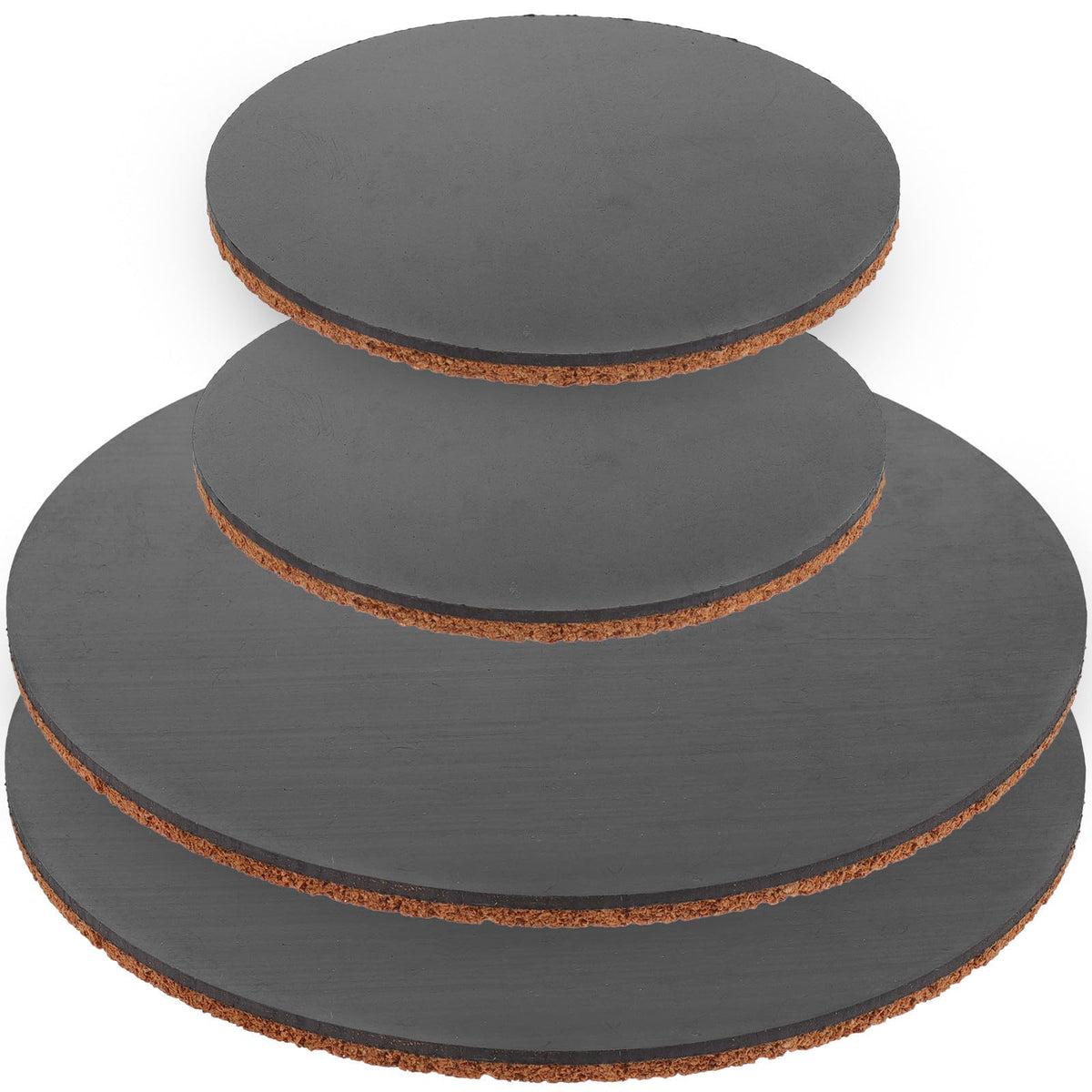 4pcs Round Cork Coasters with ABS Base P751