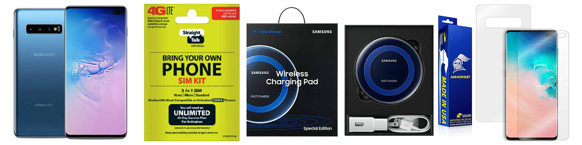128GB Prism Blue Unlocked Smartphone with Charging Pad and Screen Protector Y5781