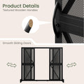 Black Wrought Iron Mesh Fireplace Screen with Sliding Doors N2226