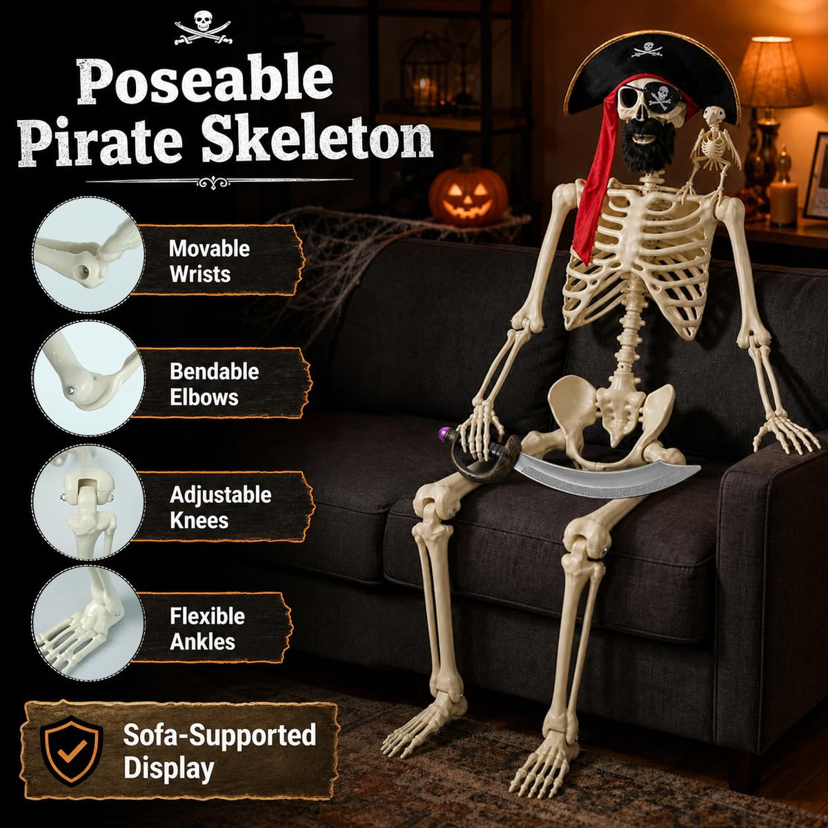 5.4 Ft Halloween Skeleton Decoration A40333