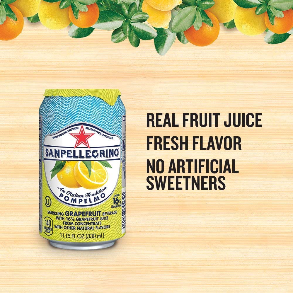 Italian Sparkling Grapefruit Beverage 24 Pack of 11.15 Fl Oz Cans R3878