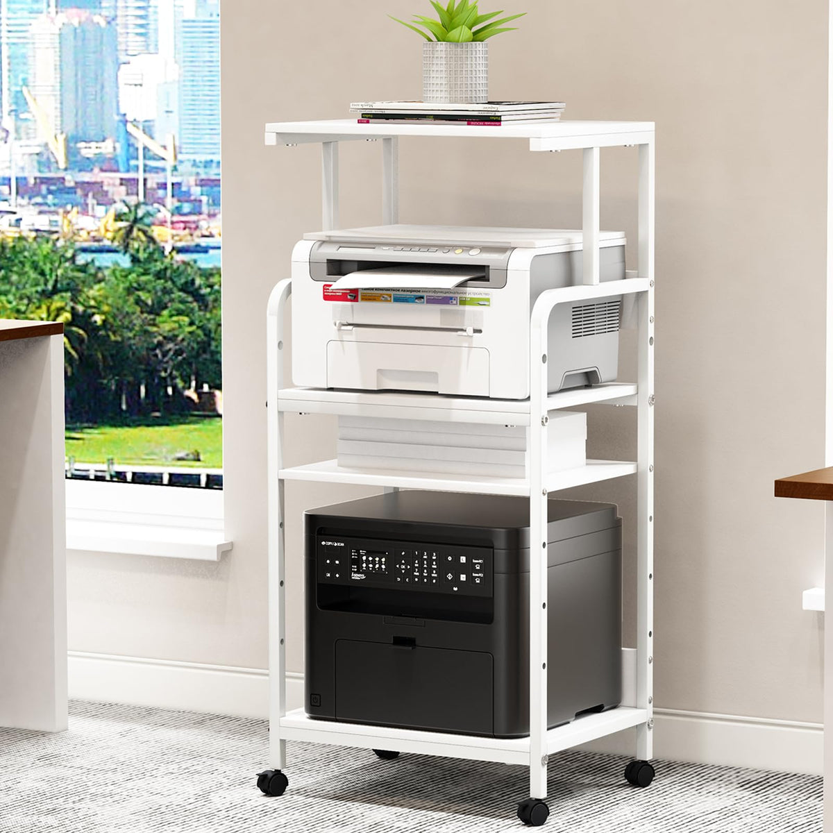 4-Tier Printer Stand with Storage Shelf H435